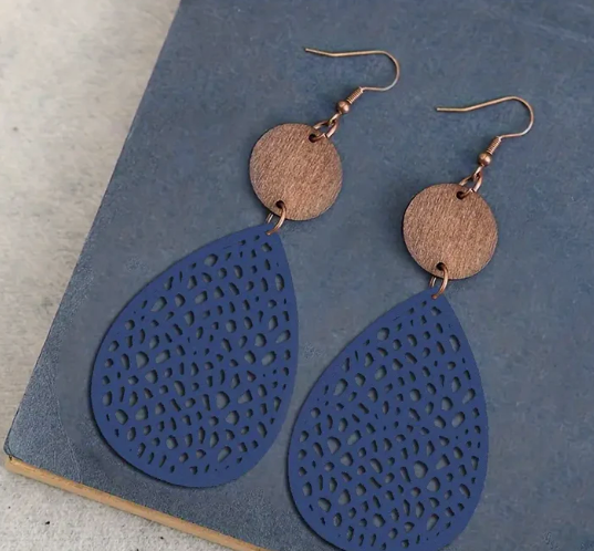 Vintage Hohlförmige Blatt-Ohrringe