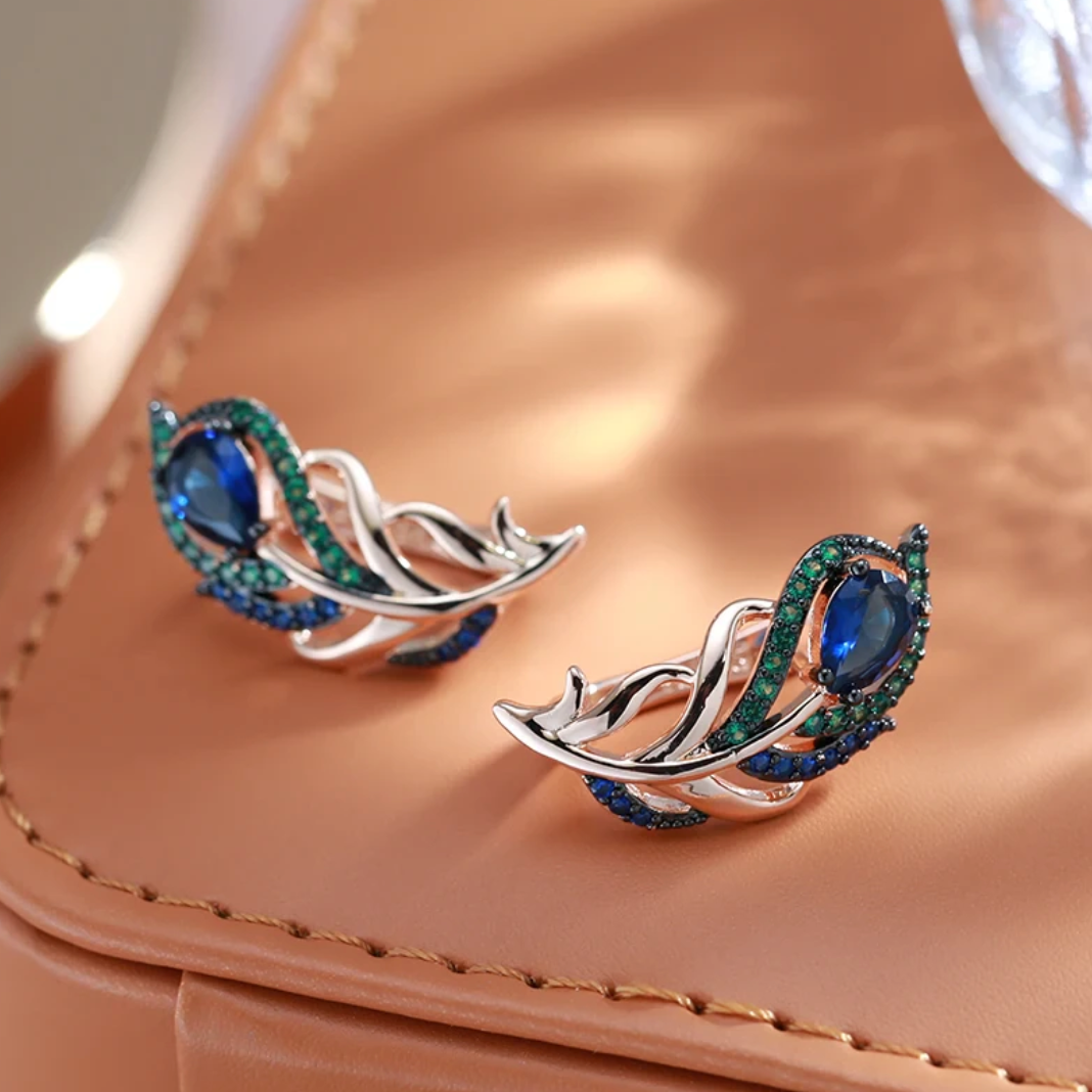 Elegantes Pfau-Set aus 18K Rosé-Vergoldung