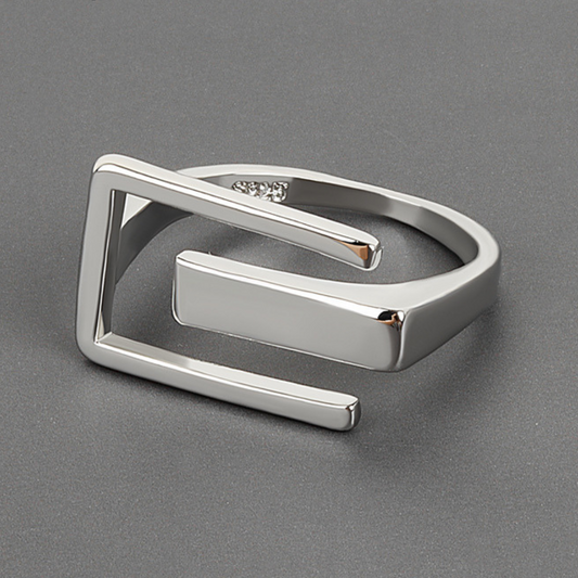 Eleganter verstellbarer modernistischer Ring aus hochwertigem 925er Sterlingsilber