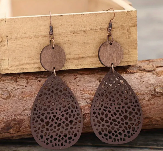 Vintage Hohlförmige Blatt-Ohrringe