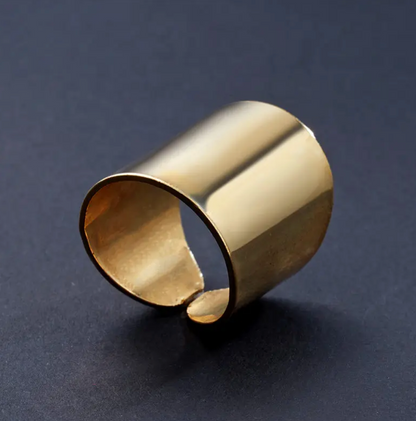 Eleganter, lange vergoldeter ägyptischer Ring aus 18 Karat Gold