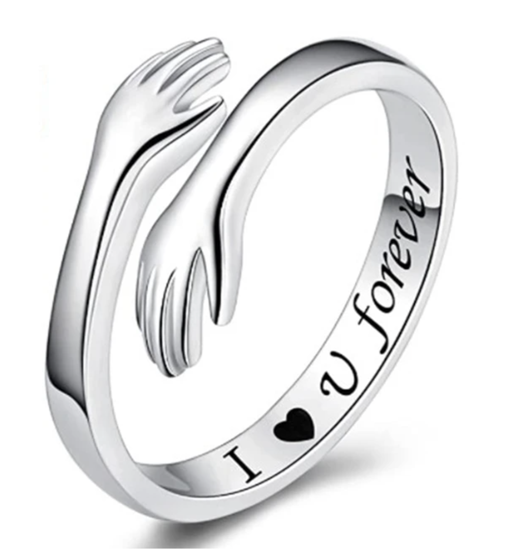 Ewiger Liebesumarmungsring "Ich liebe dich für immer" aus hochwertigem 925er Sterlingsilber