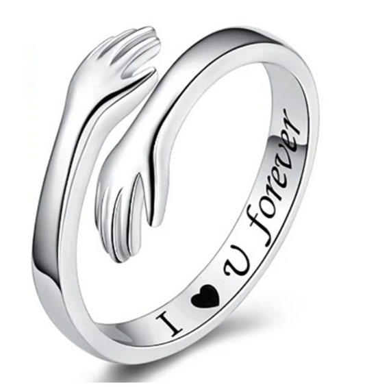 Ewiger Liebesumarmungsring "Ich liebe dich für immer" aus hochwertigem 925er Sterlingsilber