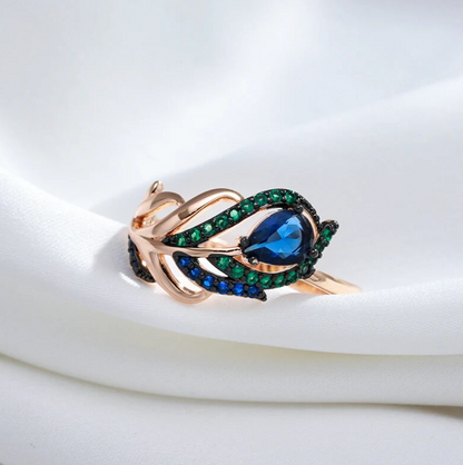 Elegantes Pfau-Set aus 18K Rosé-Vergoldung