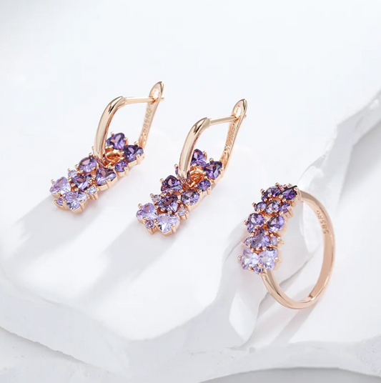 Eleganter Amethyst mit luxuriöser 18 Karat Roségoldplattierung