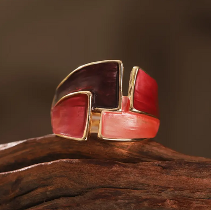 Eleganter französisch inspirierter Vintage Emaille-Ring