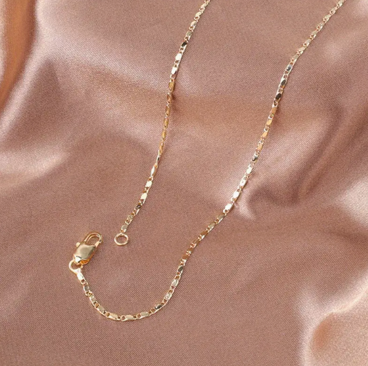 Italienische flache 18K vergoldete Punk-Halskette