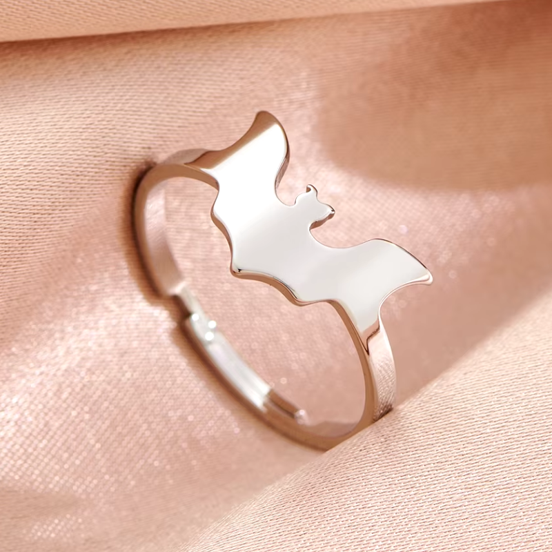 Gothic Fledermaus Halloween Ring aus hypoallergenem 925 Sterling Silber mit edler Beschichtung