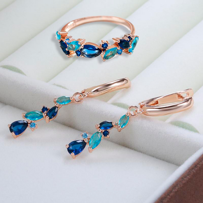 Elegantes Set aus Meerestränen mit luxuriösem 18 Karat Roségold-Finish