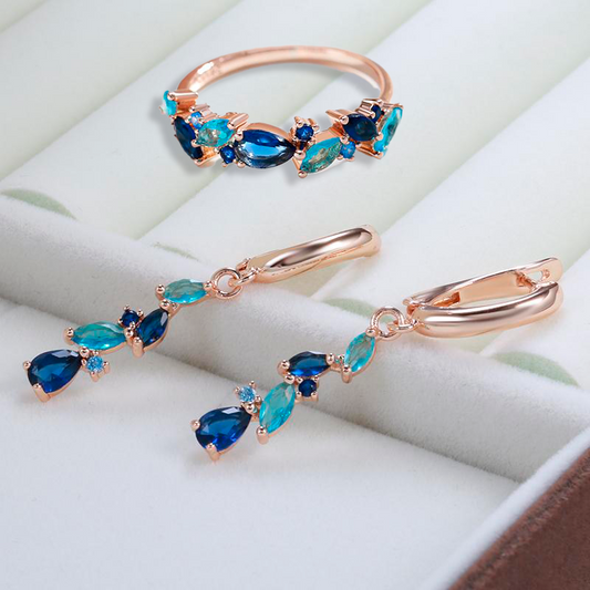 Elegantes Set aus Meerestränen in edlem 18 Karat Roségold-Design